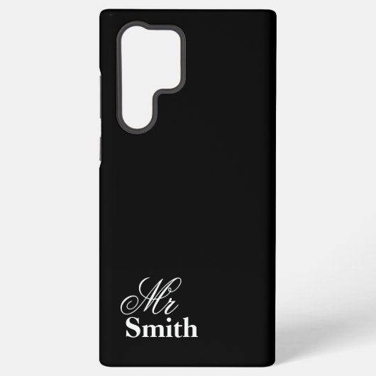 Smith White Personalisiert Name Black Samsung Galaxy Hülle (Rückseite)