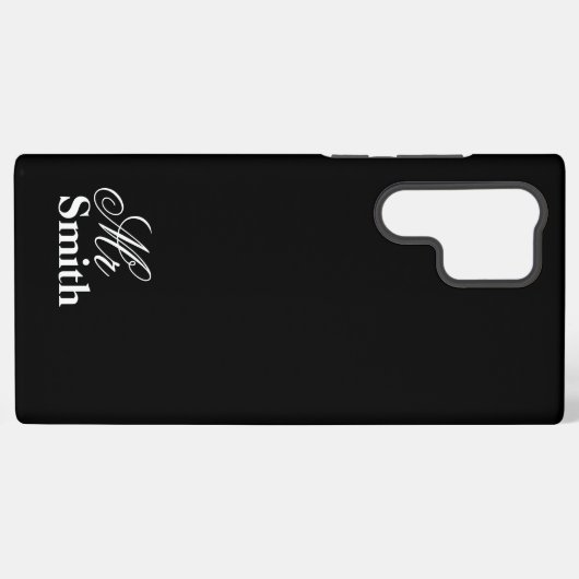 Smith White Personalisiert Name Black Samsung Galaxy Hülle (Rückseite (Horizontal))