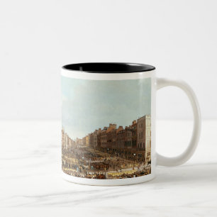 Smithfield-Markt, graviert von R.G. Reeve Zweifarbige Tasse