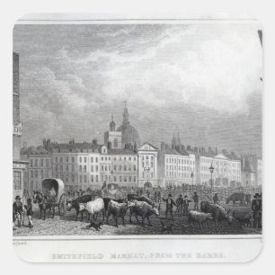 Smithfield-Markt vom Barrs Quadratischer Aufkleber