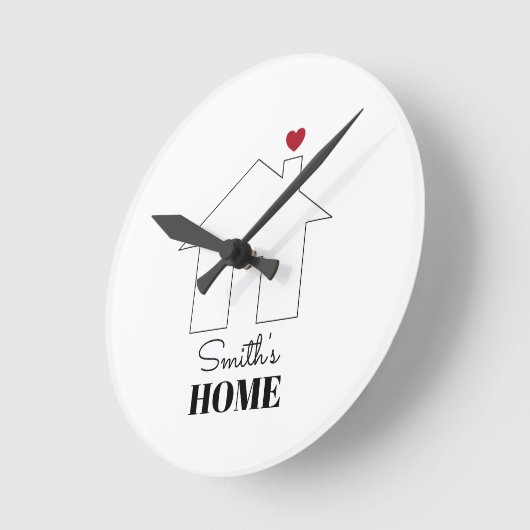 Smith's Home with Heart Runde Wanduhr (Winkel)