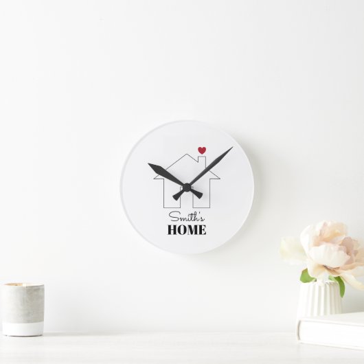 Smith's Home with Heart Runde Wanduhr (Zuhause)