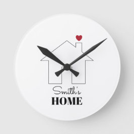 Smith's Home with Heart Runde Wanduhr