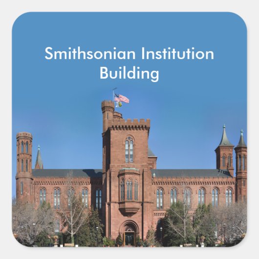 Smithsonian Institution Gebäude in Washington, DC Quadratischer Aufkleber (Vorderseite)