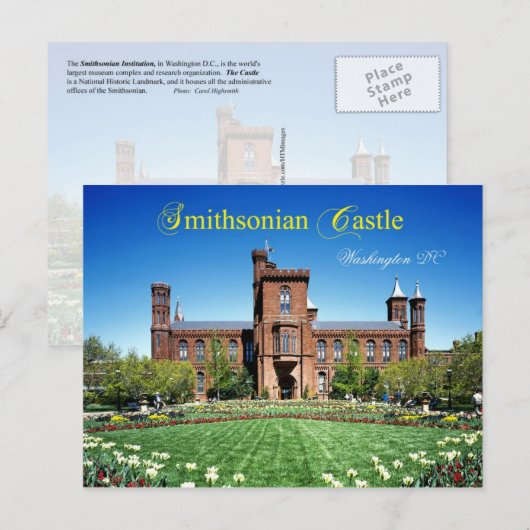 Smithsonian-Schloss, Washington DC Postkarte (Vorne/Hinten)