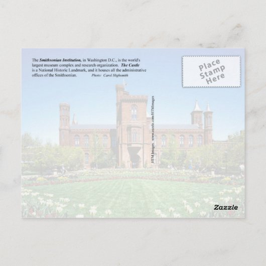 Smithsonian-Schloss, Washington DC Postkarte (Rückseite)