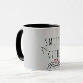 Smitten Kätzchen-Typografie-Katzen-Ohren u. Bärte Tasse (Vorderseite Links)