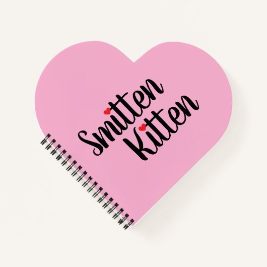 Smitten Kitten Cute Valentine Heart Shaped Notizblock (Vorderseite)