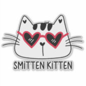 Smitten Kitten Rote Herzsonnenbrille Valentinstag Aufkleber (Vorderseite)