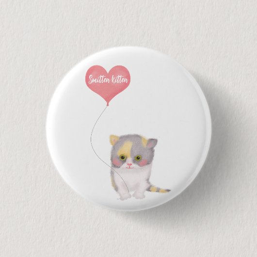 Smitten Kitten Valentine's Day Abzeichen Button (Vorderseite)