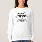 Smitten Kitten Valentines Katzenbrille Sweatshirt (Vorderseite)