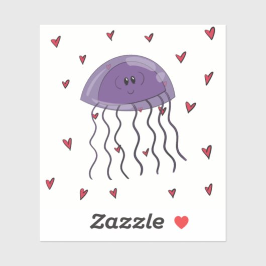 Smitten Little Jellyfish Aufkleber (Blatt)