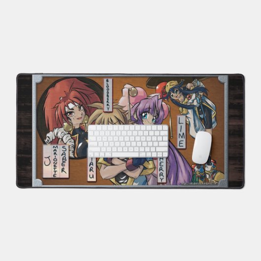 SMJ Woodblock-Druck Schreibtischunterlage (Tastatur & Maus)