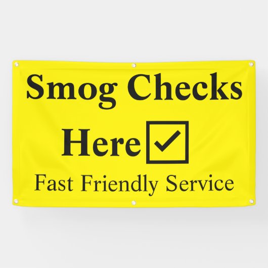 Smog-Karo Hier 1,5 m Banner (Horizontal)