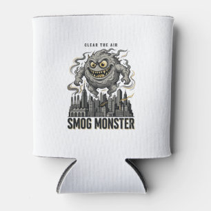 Smog-Monster-Shirt Vintage-Gravur Öko-Warnung A Dosenkühler