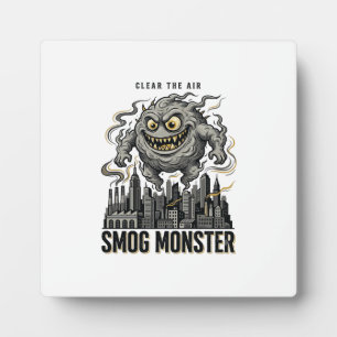 Smog-Monster-Shirt Vintage-Gravur Öko-Warnung A Fotoplatte