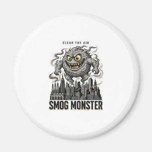 Smog-Monster-Shirt Vintage-Gravur Öko-Warnung A Magnet
