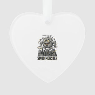 Smog-Monster-Shirt Vintage-Gravur Öko-Warnung A Ornament