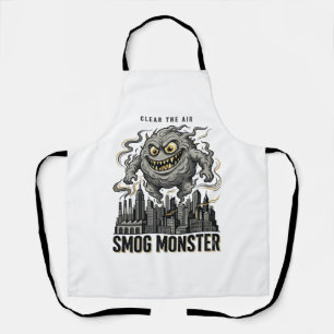 Smog-Monster-Shirt Vintage-Gravur Öko-Warnung A Schürze
