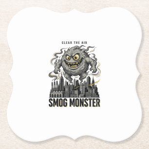 Smog-Monster-Shirt Vintage-Gravur Öko-Warnung A Untersetzer
