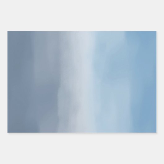 Smok Blue Ombre Wasserfarbe Geschenkpapier Set (Vorderseite 3)