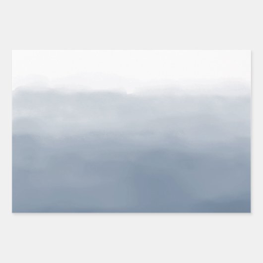 Smok Blue Ombre Wasserfarbe Geschenkpapier Set (Vorderseite 2)