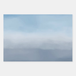 Smok Blue Ombre Wasserfarbe Geschenkpapier Set