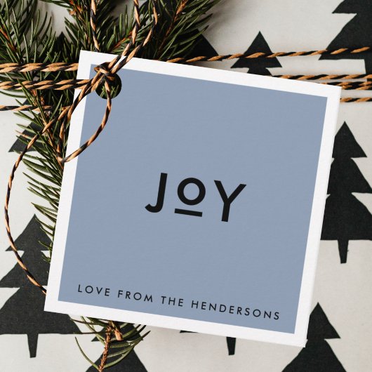 Smoke Blue Joy | Minimalistische Weihnachten Geschenkanhänger