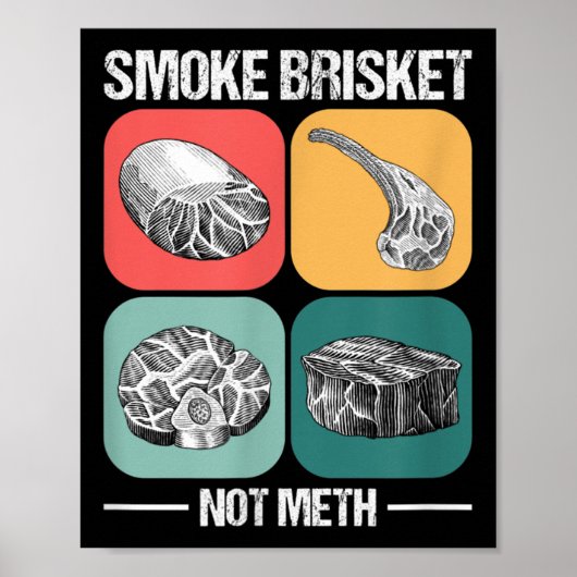 Smoke Brisket Not Funny Brisket Grillen Grill Poster (Vorne)