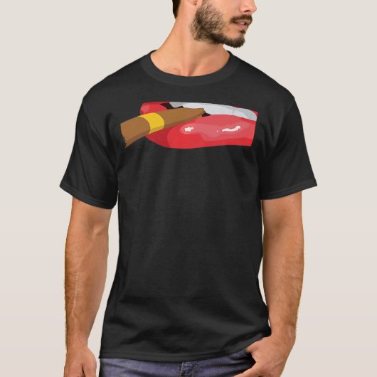 Smoke Cuban Cigar Lit Lips Smoking Graphic T-Shirt (Vorderseite)