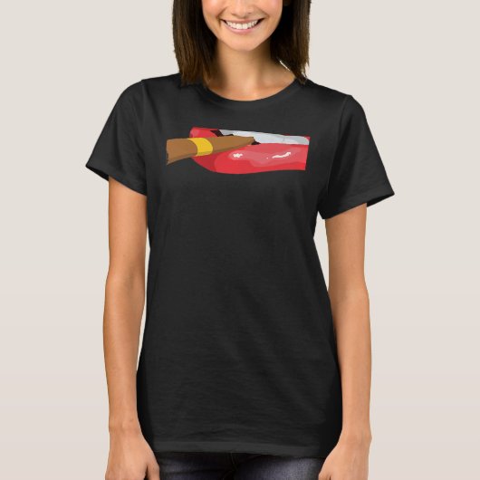 Smoke Cuban Cigar Lit Lips Smoking Graphic T-Shirt (Vorderseite)