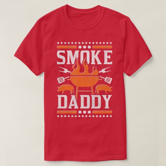Smoke daddy Funny Vater GRILLEN T-Shirt (Design vorne)