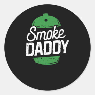 Smoke Daddy Grüner Ei Pitmaster Papa BBQ Grill Runder Aufkleber