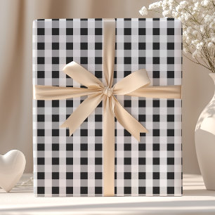 Smoke Gray Gingham Pattern Geschenkpapier