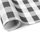 Smoke Gray Gingham Pattern Geschenkpapier (Rolleneckpunkt)