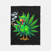 Smoke Joint Turkey Funny Thanksgiving Tee 1  Fleecedecke (Vorderseite)