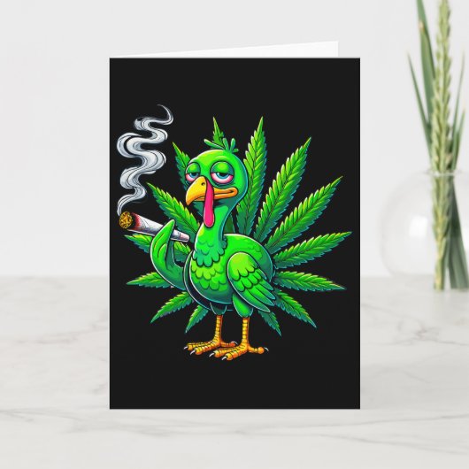 Smoke Joint Turkey Funny Thanksgiving Tee 1  Karte (Vorderseite)