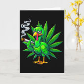 Smoke Joint Turkey Funny Thanksgiving Tee 1  Karte (Gelbe Blume)