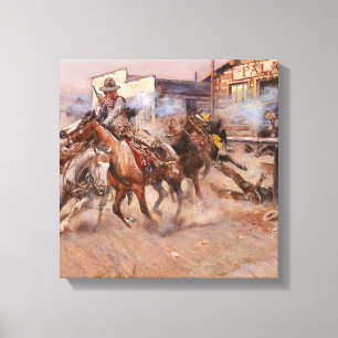 „Smoke of a ‘45“ von Charles M. Russell Leinwanddruck