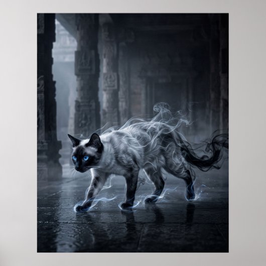 Smoke Siamese Whispering Mist Kunst Poster (Vorne)