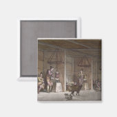 Smokehouse in Grönland (Farbgravur) Magnet (Vorderseite/Rückseite)