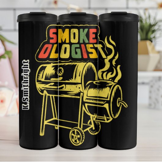 Smokeologin Funny Barbecue Grill Grafik Thermosbecher