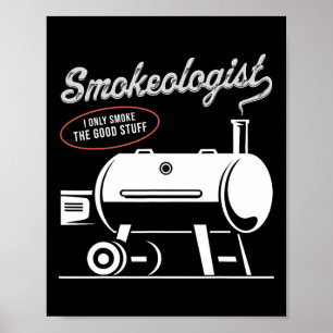 Smokeologin Grillen Vater Funny Smoking Meat Smoke Poster