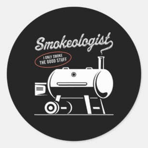 Smokeologin Grillen Vater Funny Smoking Meat Smoke Runder Aufkleber