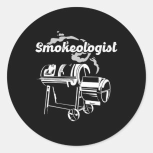 Smokeologin - Pitmaster Grillen Smoker Grilling Runder Aufkleber