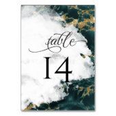 Smokey Aquamarin Watercolor Geode BarefootBride™ Tischnummer (Rückseite)