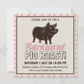 Smokey Backyard GRILLEN Pig Roast Einladung (Vorderseite)