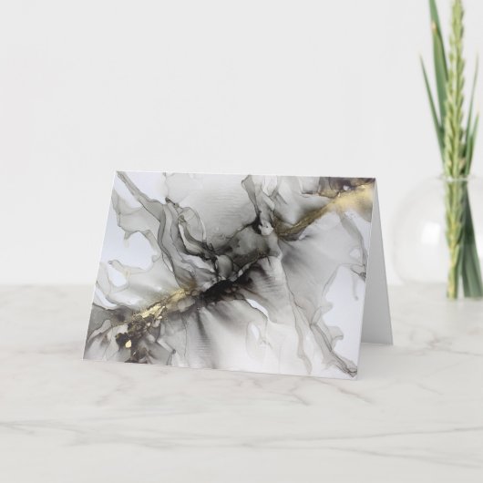 Smokey Black Gray Gold Dankeschön Karte (Vorderseite)