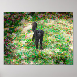 Smokey Black Mutt Cartoon Art Effect Poster