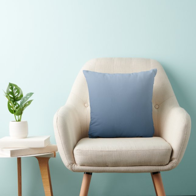 Smokey Blau Subtiles Hell-Dunkel-Design Kissen (Stuhl )